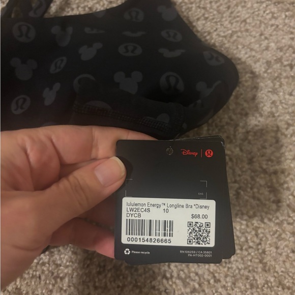 Disney x lululemon Energy Longline Bra Medium Support, B-D Cups in Classic Black - Picture 5 of 5